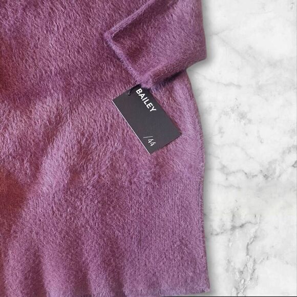 BAILEY 44 Maroon Mock Neck Short Sleeve Pullover Shiny Soft Sweater Size Medium - Picture 4 of 11